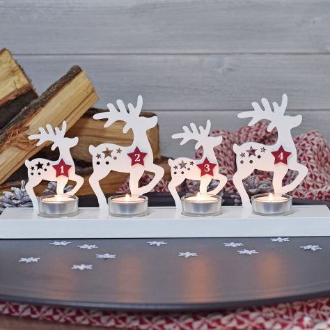 Adventní svícen sobíci 39x13 cm